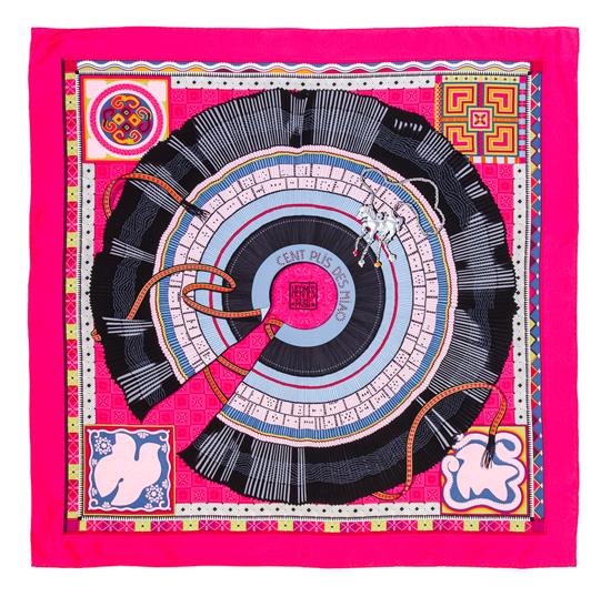 Appraisal: Sale Lot An Hermes cm Silk Scarf Cent Plis des