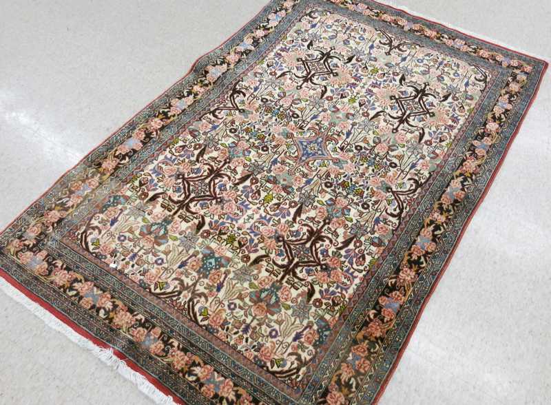 Appraisal: SEMI-ANTIQUE PERSIAN AREA RUG Bijar Province overall floral design on