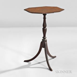 Appraisal: Inlaid Candlestand Portsmouth New Hampshire early th century the octagonal