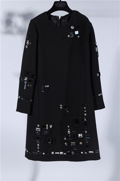 Appraisal: Black Marc Jacobs tunic dress embellished with gems condition like