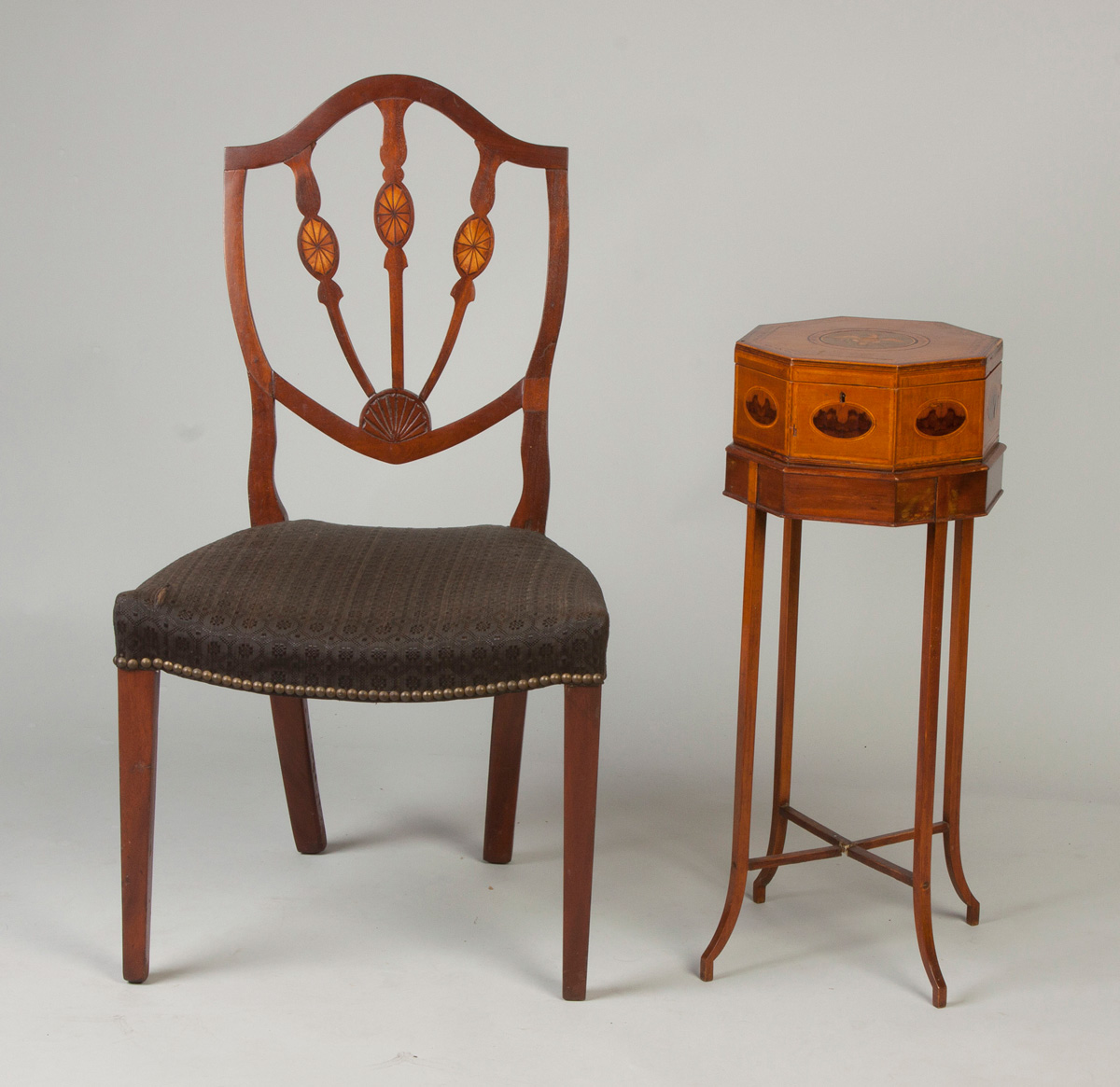 Appraisal: New England Inlaid Mahogany Hepplewhite Side Chair C