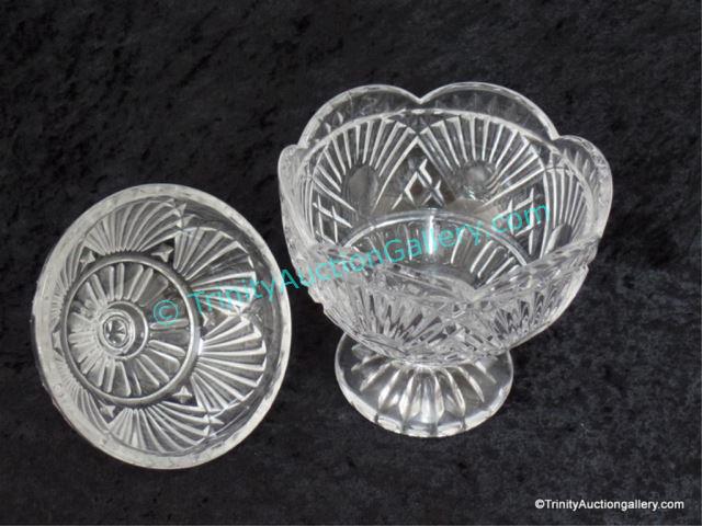 Appraisal: Cut Crystal Large Candy Compote - Dish w Lid Bohemian