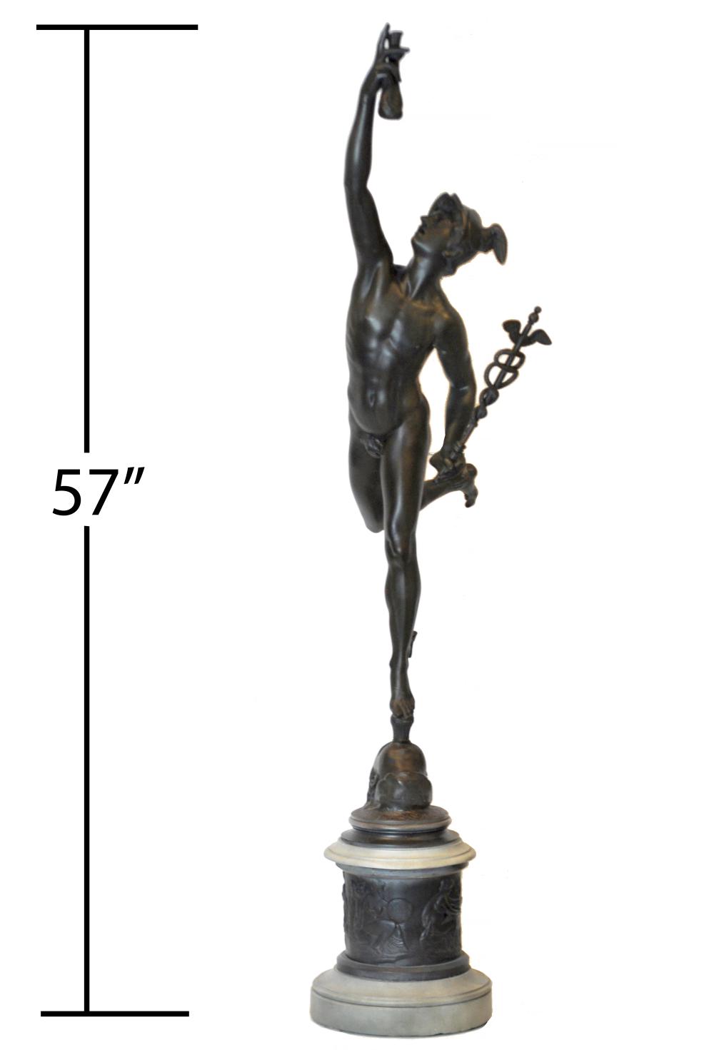 Appraisal: LARGE GRAND TOUR BRONZE MERCURY AFTER GIAMBOLOGNALarge grand tour bronze