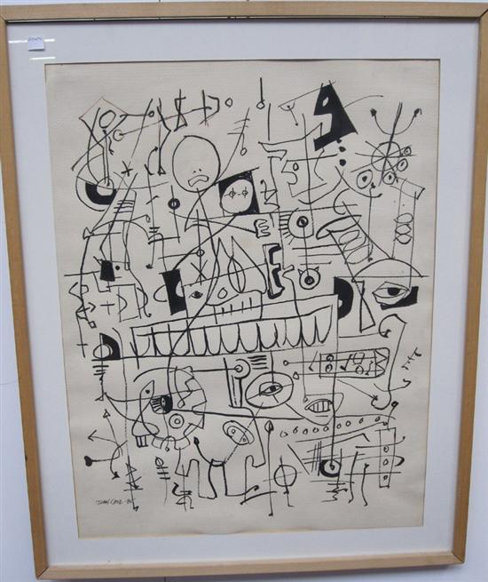 Appraisal: CRUZ JUAN MODERN Untitled Signed and dated ' Framed brushed