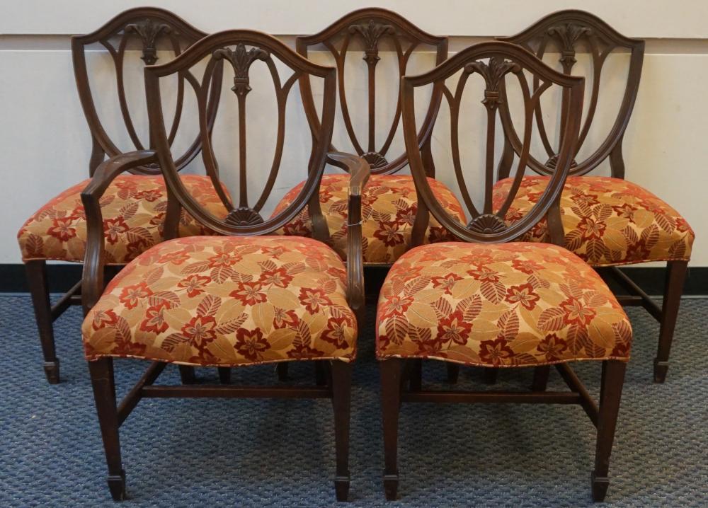 Appraisal: SIX FEDERAL STYLE MAHOGANY SHIELD-BACK DINING CHAIRSSix Federal Style Mahogany