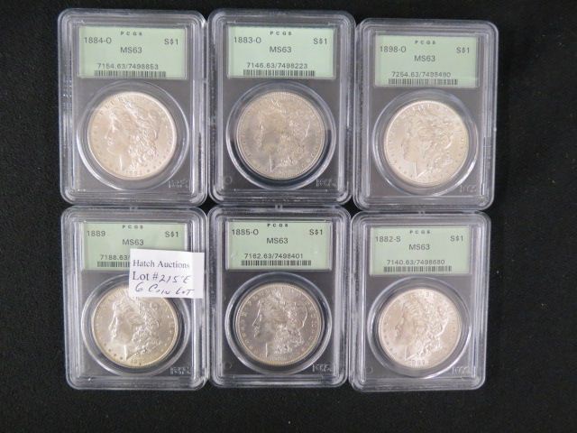 Appraisal: Morgan Silver Dollars Uncirculated certified and graded by PCGS MS-