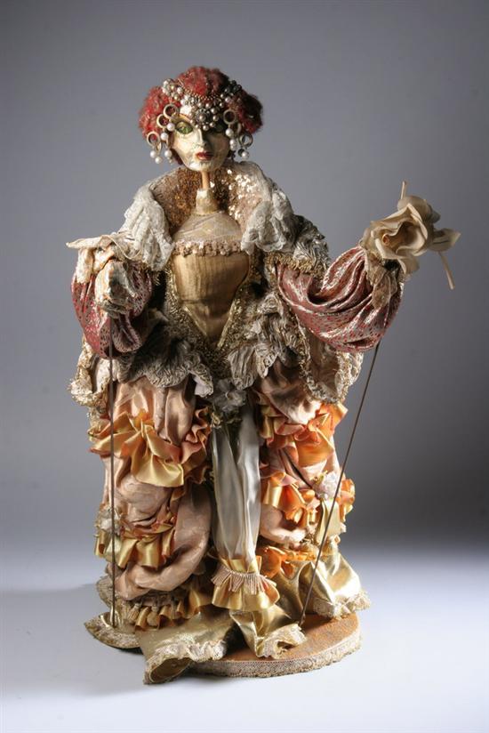 Appraisal: ELABORATELY COSTUMED MARIONETTE OF ELIZABETH I Cloth body and limbs