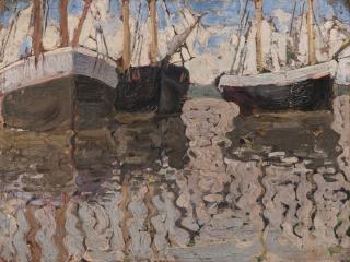 Appraisal: VLADIMIR DAVIDOVICH BARANOV-ROSSINE RUSSIAN - A View of Sail Boats