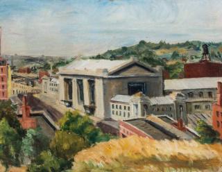 Appraisal: FRANCES WEBB ROOSEVELT - UNION STATION KC A circa oil