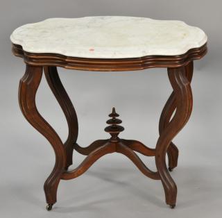 Appraisal: Victorian shaped marble top center table ht in top x