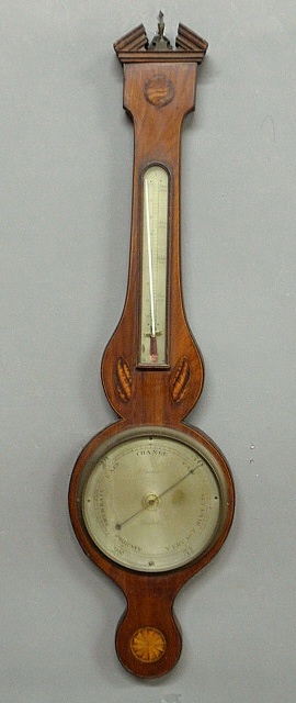 Appraisal: - Georgian inlaid mahogany barometer signed L Polli Bristol As