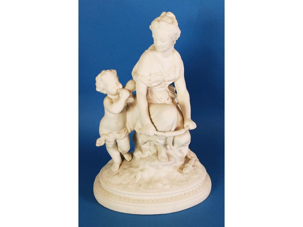 Appraisal: VICTORIAN UNMARKED PARIAN PORCELAIN MODEL OF VENUS AND CUPID loss