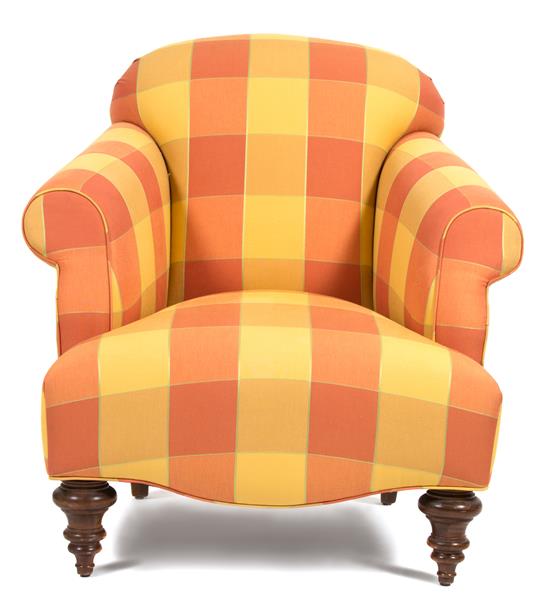 Appraisal: Sale Lot An Upholstered Armchair th century in yellow and