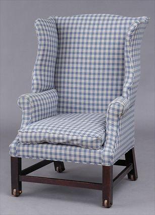 Appraisal: FEDERAL MAHOGANY WING ARMCHAIR Of typical form the seat raised