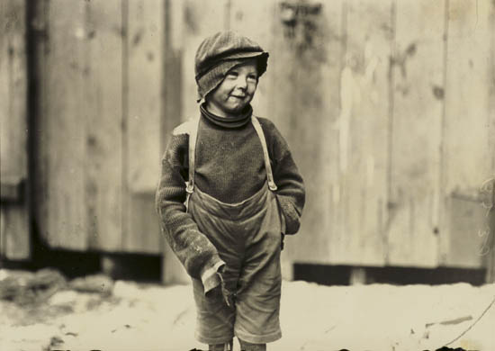 Appraisal: HINE LEWIS W - Untitled little boy in cap Silver