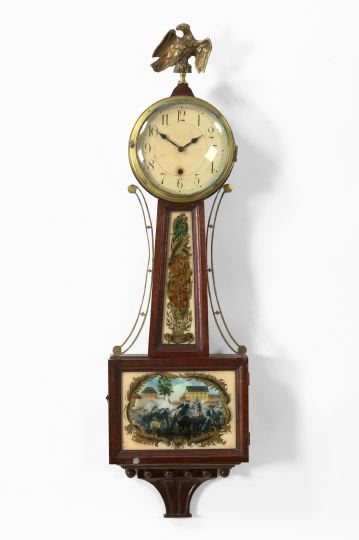 Appraisal: Attractive American Centennial Mahogany Wall Clock first quarter th century