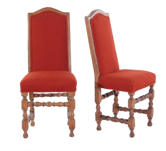 Appraisal: Pair Continental fruitwood side chairs th century BH SH pcs