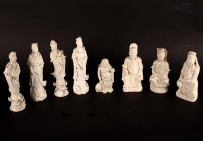 Appraisal: Eight blanc-de-chine figures Guanyin and others