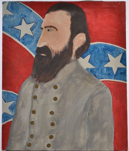 Appraisal: CIVIL WAR GENERAL PAINTING ON CANVASnot signed Condition all items