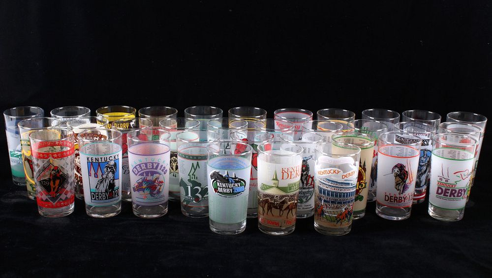 Appraisal: Collection of Kentucky Derby Commemorative Glasses Included in this lot