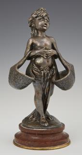 Appraisal: After Joseph Cheret - Putto with Baskets th c silvered