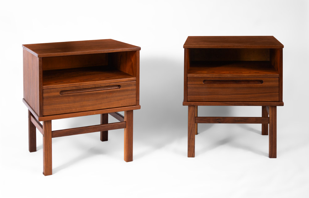 Appraisal: NILS JONSSON FOR MOBLER DANISH TEAK NIGHTSTANDS Open storage over