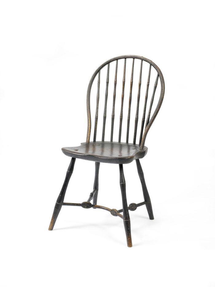 Appraisal: BOWBACK WINDSOR SIDE CHAIR WITH BAMBOO TURNINGS ATTRIBUTED TO WILLIAM