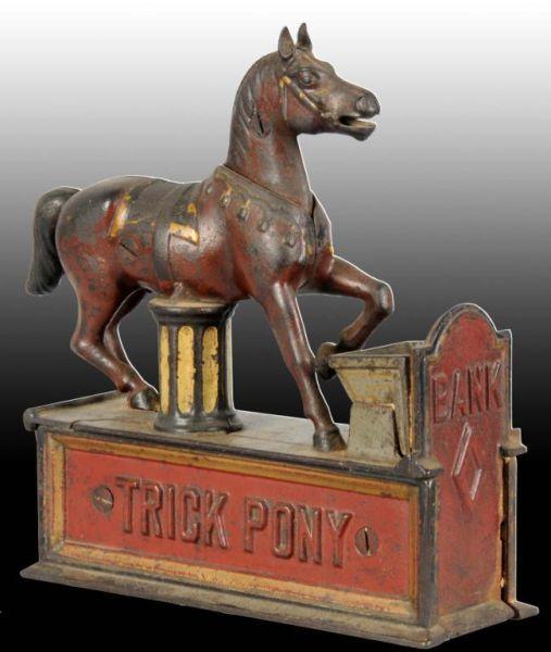 Appraisal: Cast Iron Trick Pony Mechanical Bank Description All original Works