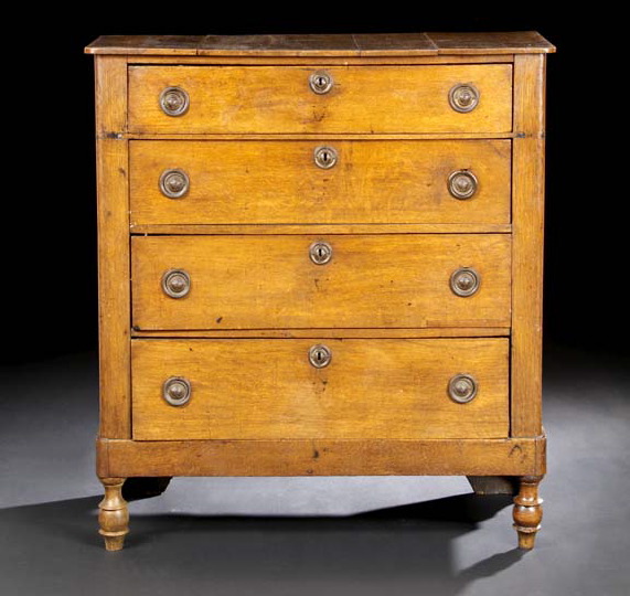 Appraisal: Provincial Mahogany Chest mid- th century the rounded rectangular top