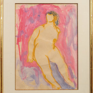 Appraisal: Early Kerkam American - Seated Nude watercolor signed Kerkam upper