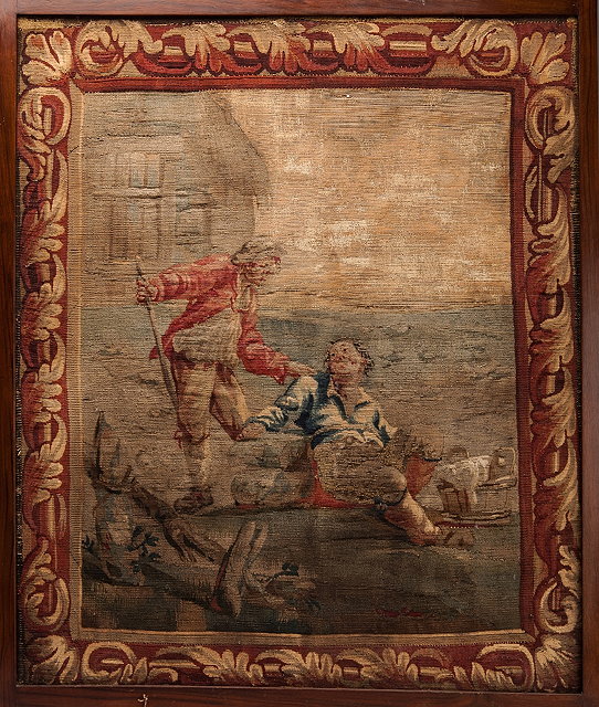 Appraisal: AN EARLY TH CENTURY FRENCH AUBUSSON RECTANGULAR PANEL depicting two