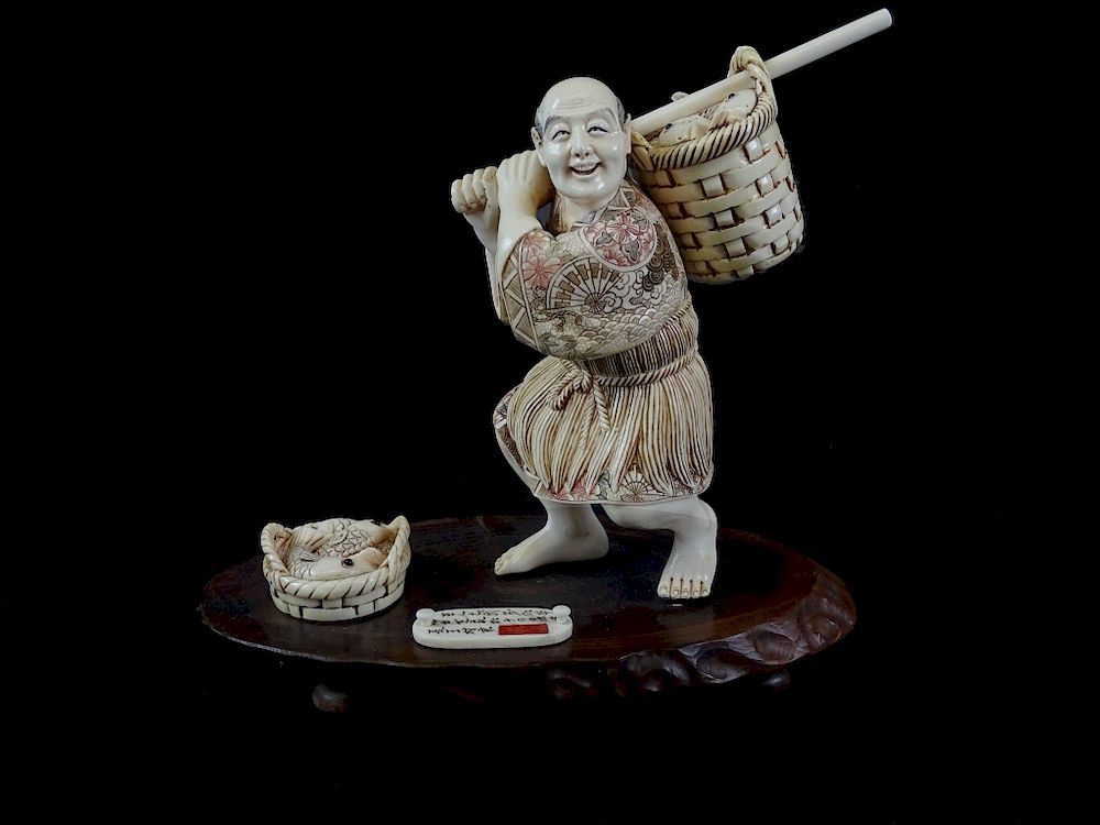 Appraisal: Japanese Export Bone Carved Group Japanese Export Bone Carved Group