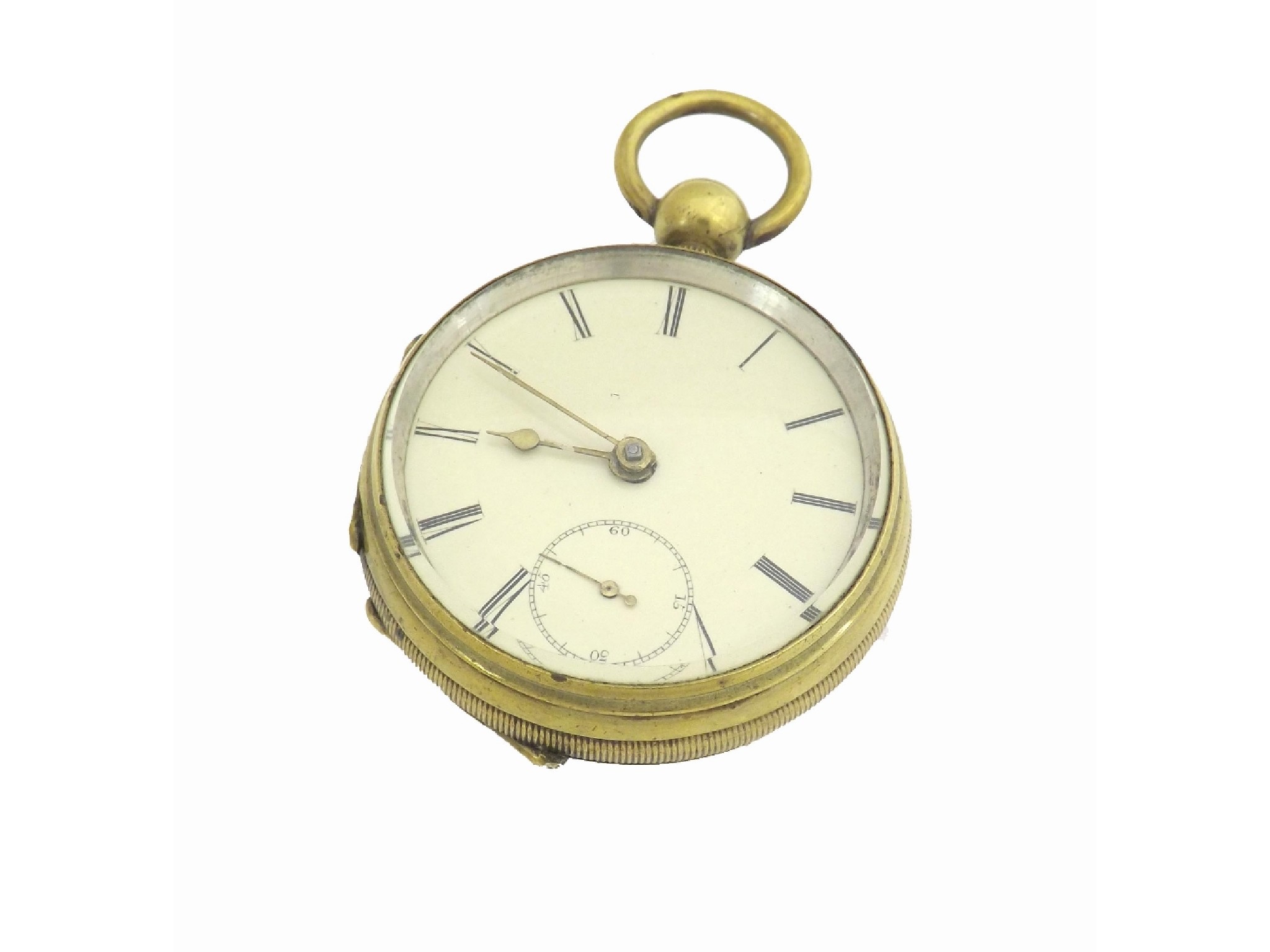 Appraisal: Gilt metal pair cased fusee verge pocket watch unsigned movement