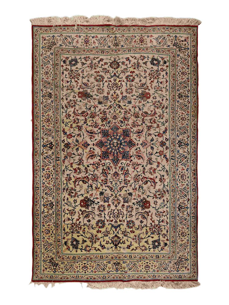 Appraisal: A Persian Wool and Silk Rug A Persian Wool and