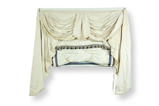 Appraisal: SIX CURTAINS AND SHADES American th century cotton damask Ivory