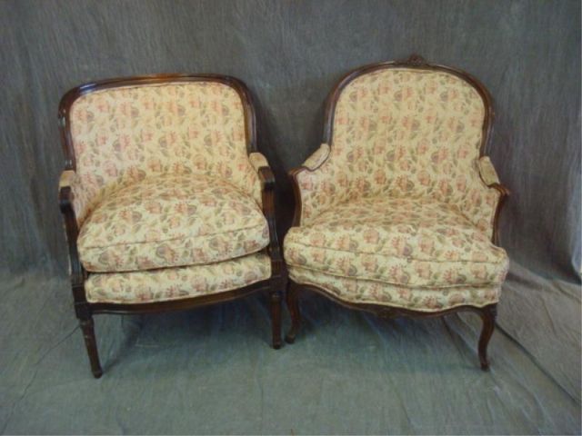 Appraisal: Two French style upholstered bergeres Estimate -