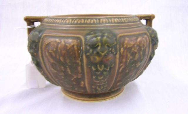 Appraisal: Roseville pottery handled bowl Florentine pattern high