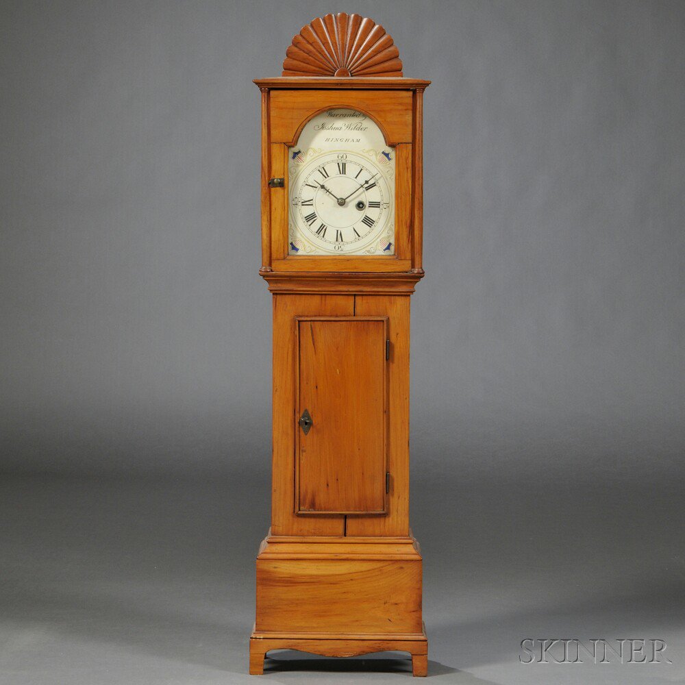 Appraisal: Joshua Wilder Dwarf Clock Hingham Massachusetts c the pine case