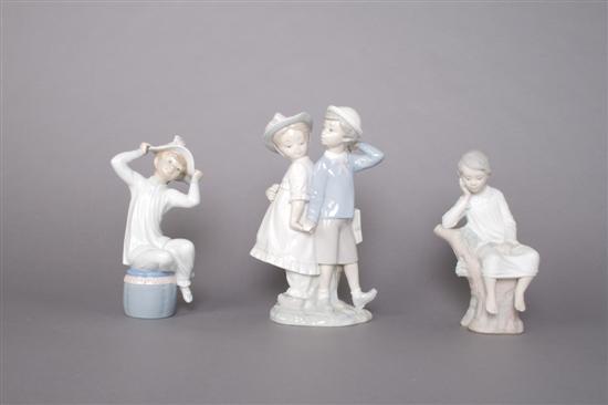 Appraisal: A Group of Three Spanish Porcelain Figures Lladro Height of