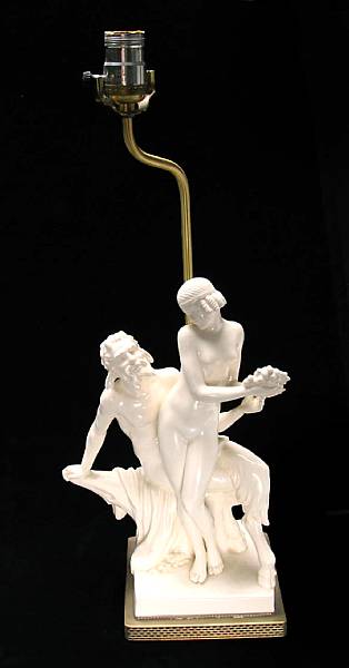 Appraisal: A bisque figure now as a lamp height in