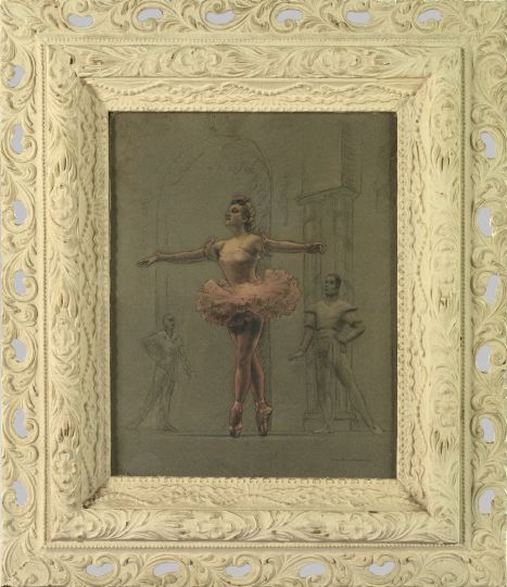 Appraisal: Aaron Von Munchausen German th Century Ballerinas pair of pastels