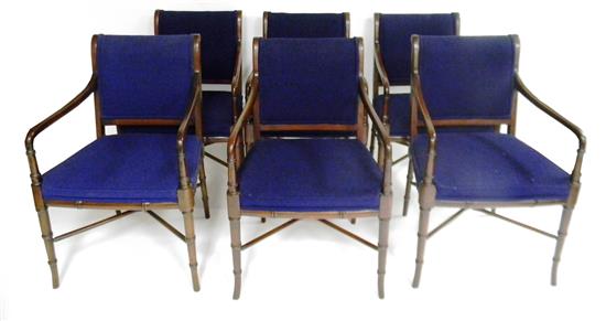 Appraisal: Six Sheraton style arm chairs from Hickory Chairs Hickory NC