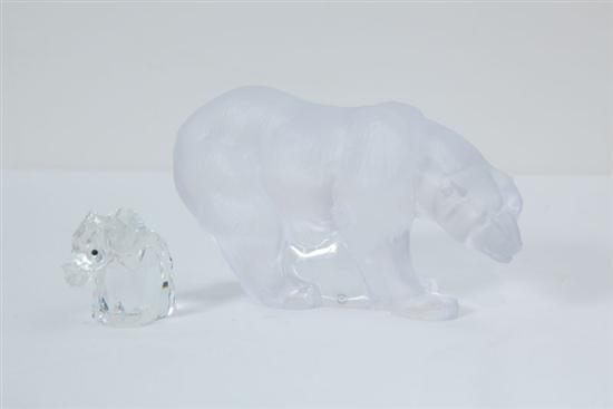 Appraisal: TWO CRYSTAL ANIMALS Lladro polar bear h Small Swarovski elephant