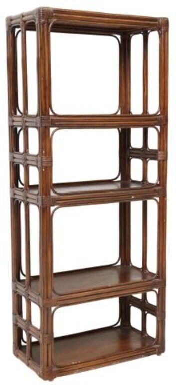 Appraisal: Mid-century modern faux bamboo etagere or bookcase c s open