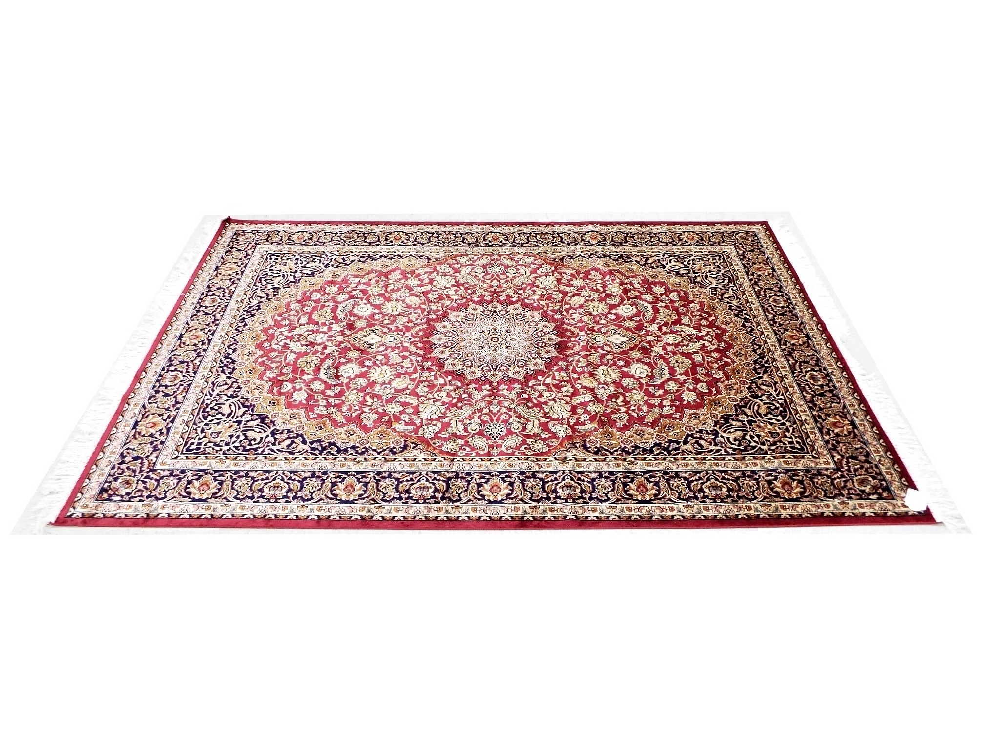 Appraisal: Keshan carpet with red ground '' x ''