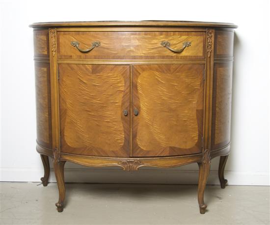 Appraisal: A Louis XV Style Demilune Cabinet Height x width x