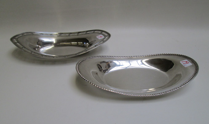 Appraisal: TWO STERLING SILVER BREAD TRAYS one by Frank M Whiting