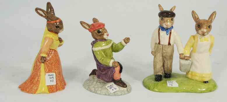 Appraisal: Royal Doulton Bunnykins Figures Romeo DB Juliet DB and Jack