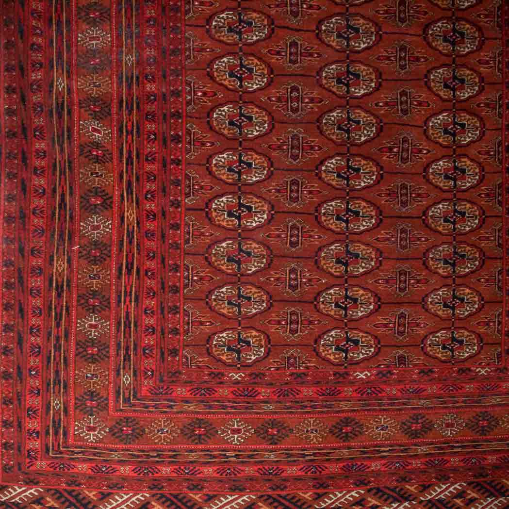 Appraisal: Tekke Rug Afghanistan mid th century Three columns of fifteen