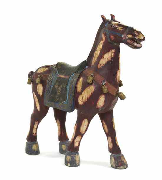 Appraisal: A Chinese Painted and Bone Inlaid Model of a Horse